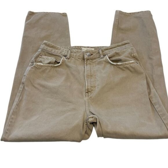 Free People We The Free Jeans Womens Size 30 High Rise Tapered Khaki Distressed - Picture 3 of 12